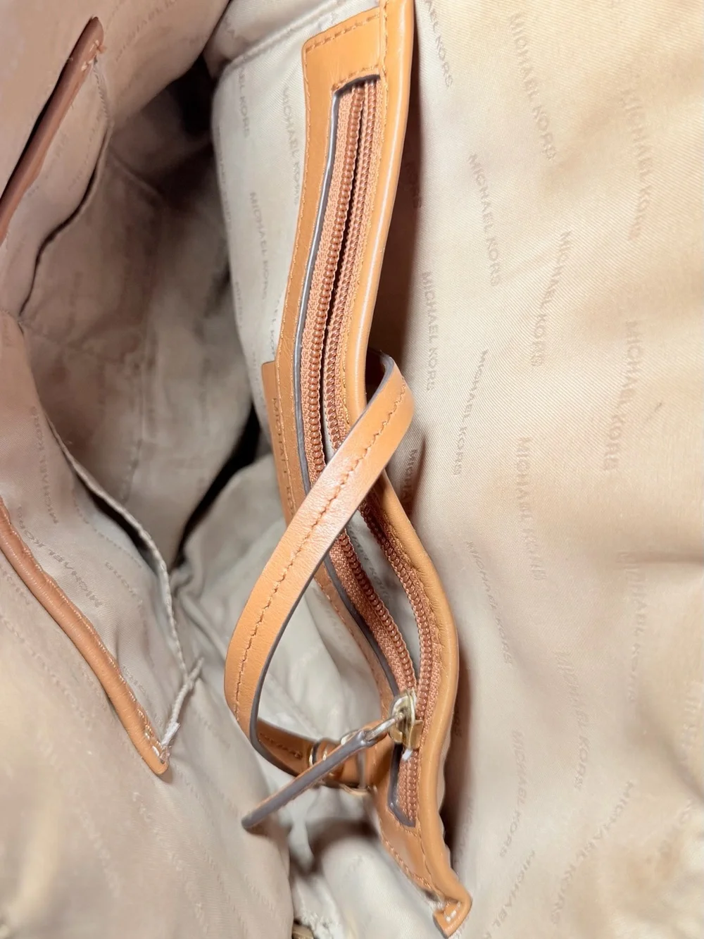 Michael Kors Brown Logo Backpack with Gold Hardware